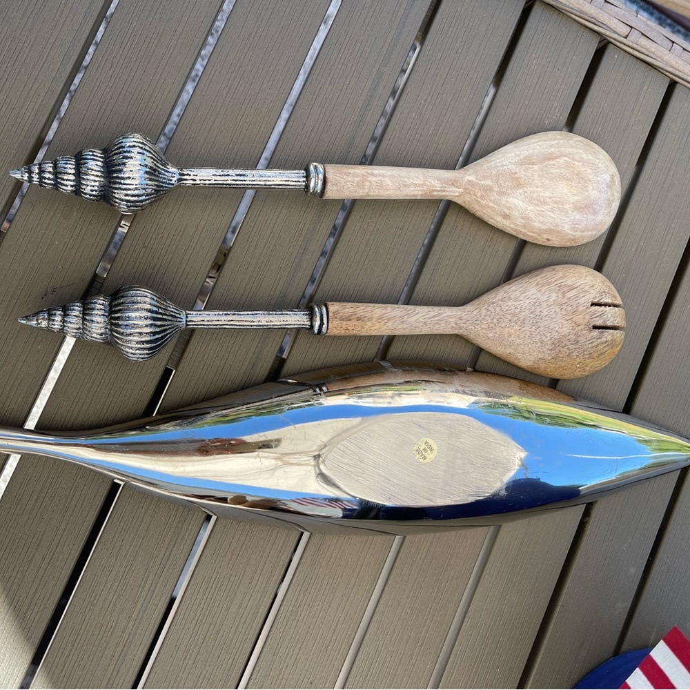 Seashell 🐚 salad servers & small serving bowl - Picture 2 of 8